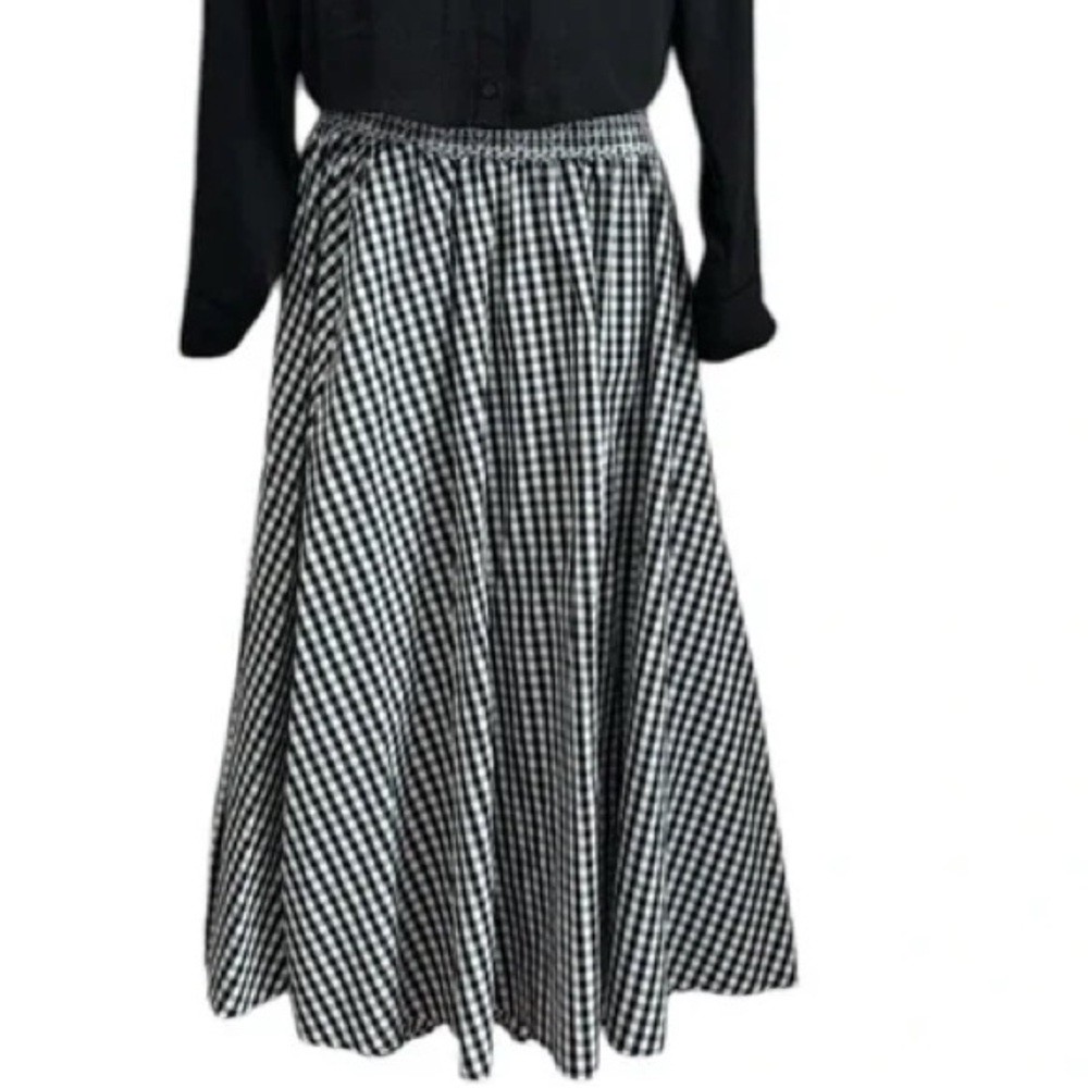 Gingham midi skirt with pockets